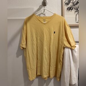 Men's XL yellow V neck T shirt Polo Ralph Lauren